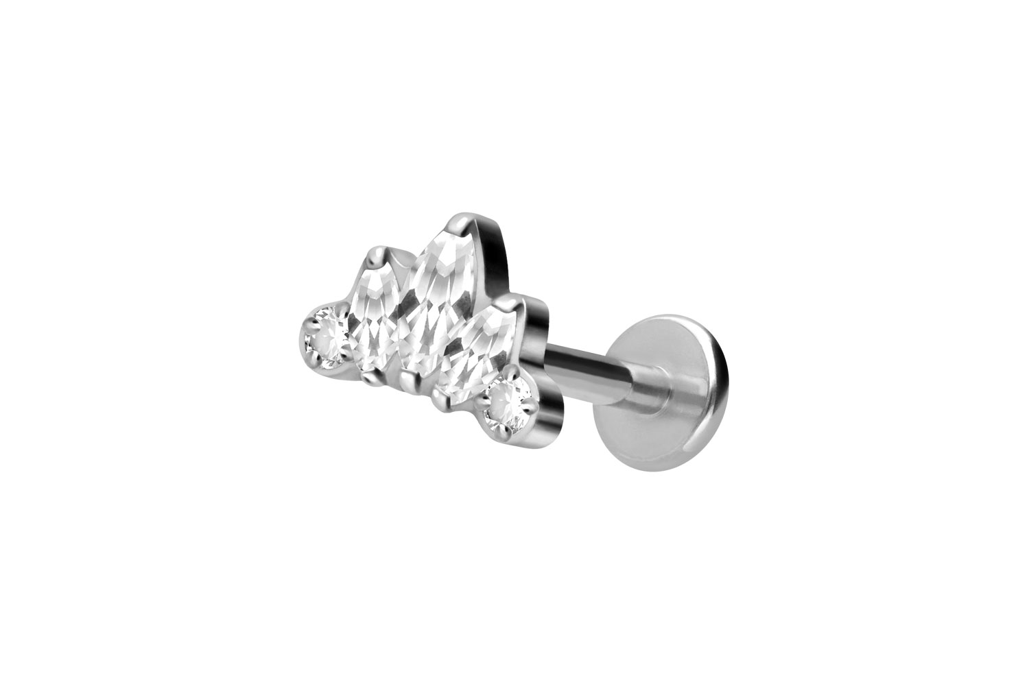 Titan Labret Piercing mit Innengewinde LOTUSBLÜTE